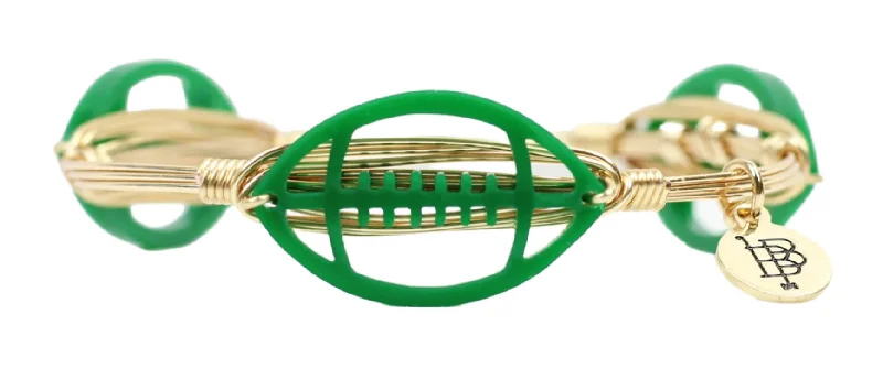 Bold Gold Bangles-The Acrylic Football Bangle Bracelet - Green