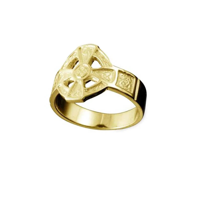 Men's Gold Ring-Hildasay Celtic Cross Ring