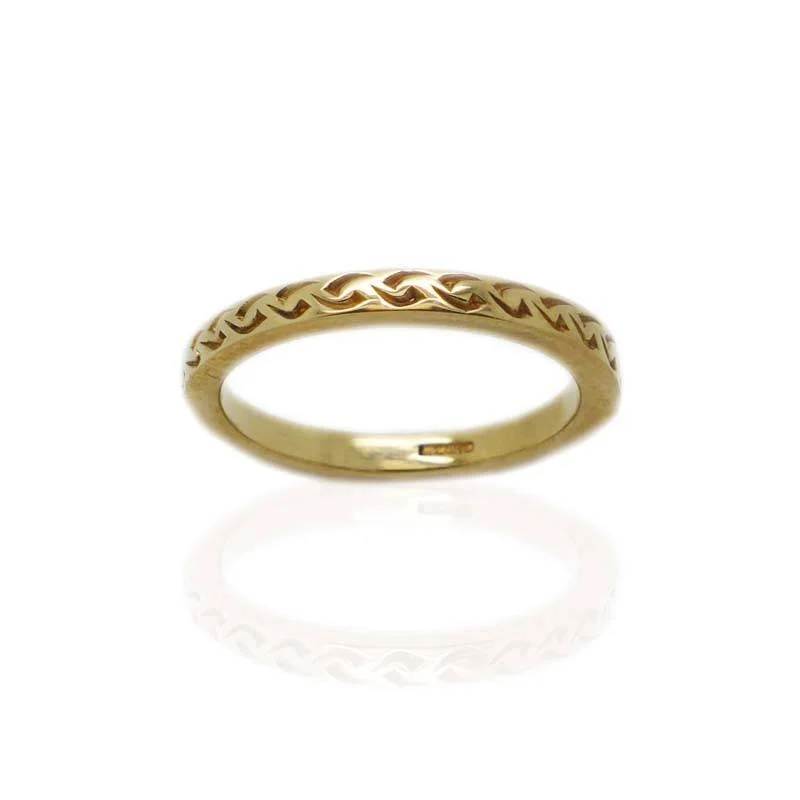 Bridal Wedding Ring-Modern Celtic Design Ring in Gold