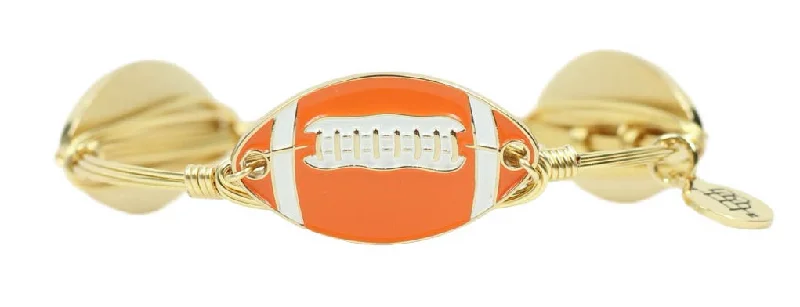 Multi-Color Wedding Bangles-The Football Bangle Bracelet - Orange