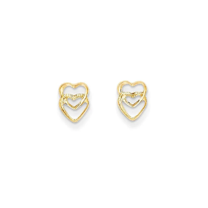 High-Quality Stud Earrings-Madi K Kid's 14k  Hearts Post Earrings