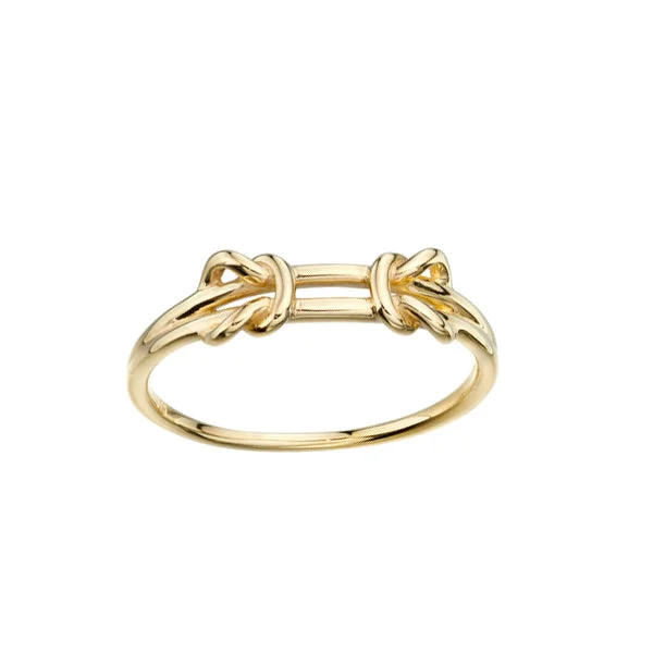 Classic Gold Band Ring-CELTIC DOUBLE KNOT RING