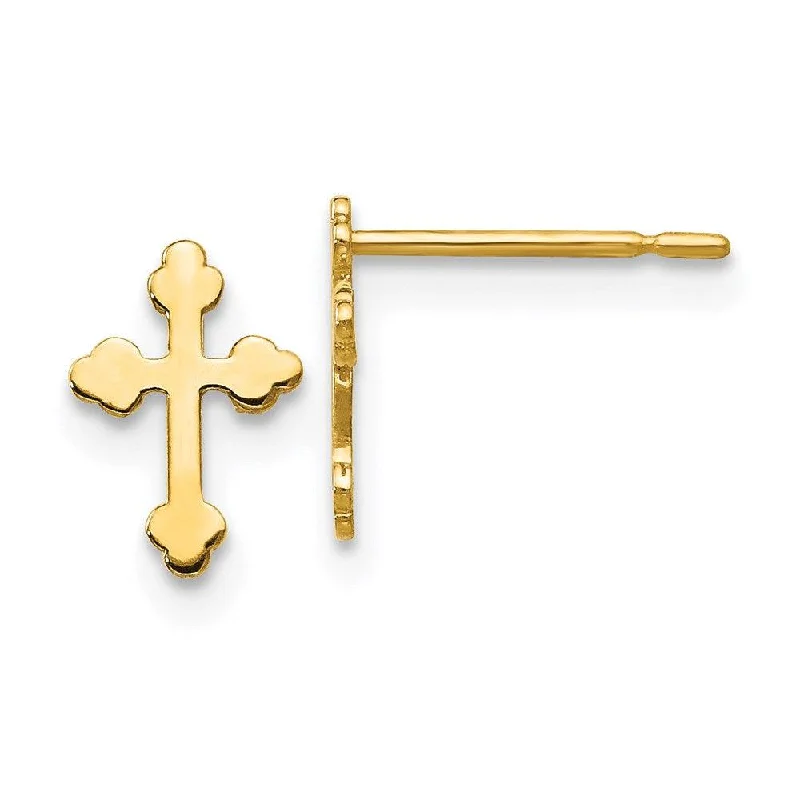 Unique Pearl Earrings-Madi K Kid's 14k   Cross Post Earrings