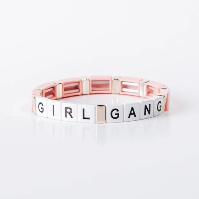 Beautiful Gemstone Charm Bracelets-Girl Gang Bracelet