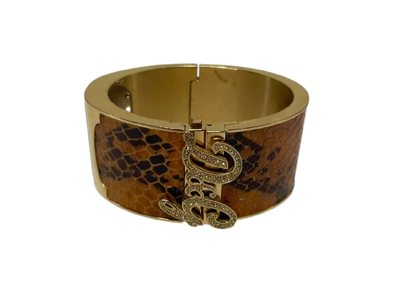 Simple Engraved Bracelets-D&G/Bracelet/Animal Pattern/GLD/SPARKLE CUFF BRWN ANIMAL