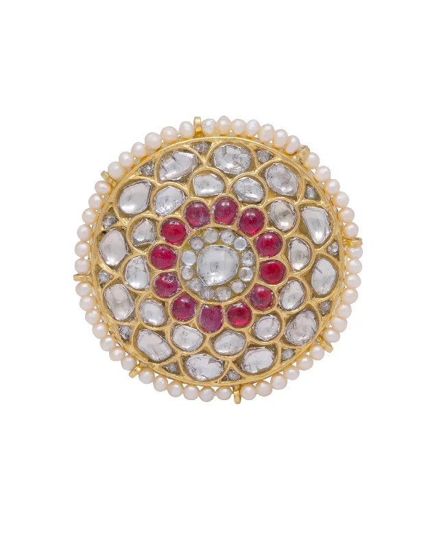 Retro Gemstone Ring-Neerja Polki Ring