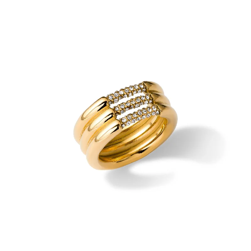 Classic Diamond Wedding Band-Nilea ring gold