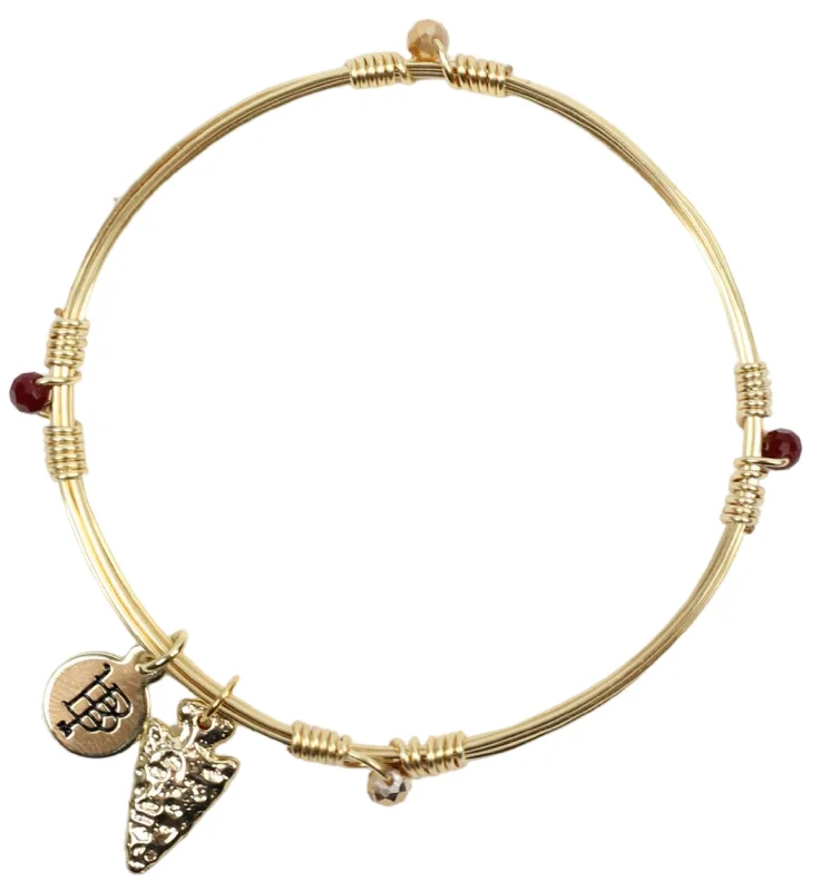 Modern Wedding Bangles-The Gameday Bangle - Garnet + Gold