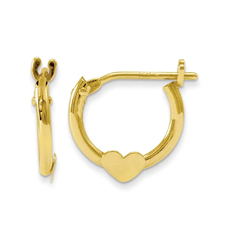 Heart Shaped Earrings-Madi K Kid's 14k  Heart Hoop Earrings