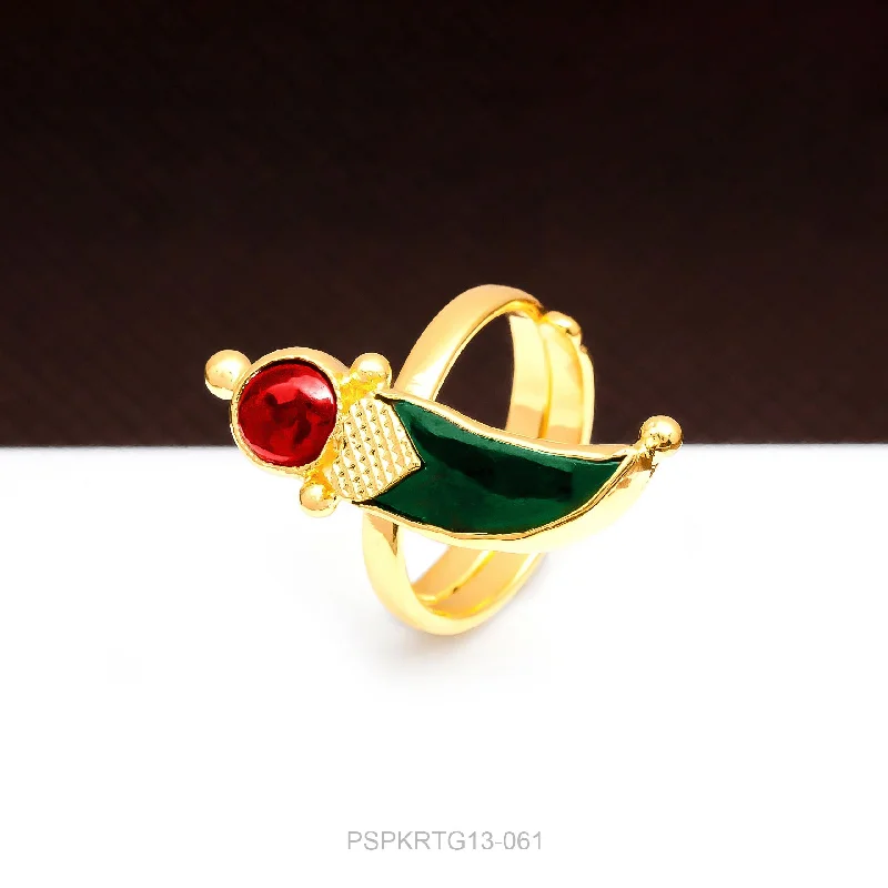 Elegant Cocktail Ring-GOLDEN RING PALAKKA PSPKRTG13-061