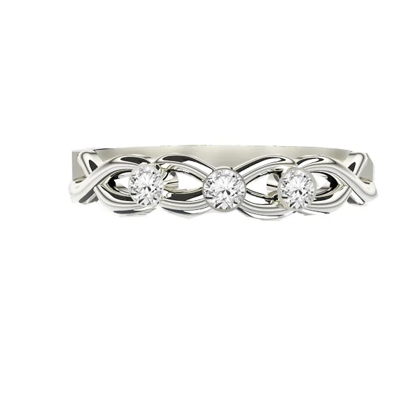 Infinity Love Ring-THREE DIAMOND CELTIC TWIST ENGAGEMENT RING