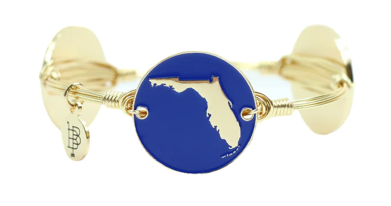 Luxury Silver Bangles-Blue Florida Bangle Bracelet