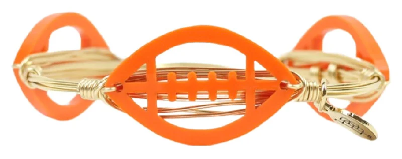 Chunky Bangle Bracelets-The Acrylic Football Bangle Bracelet - Orange