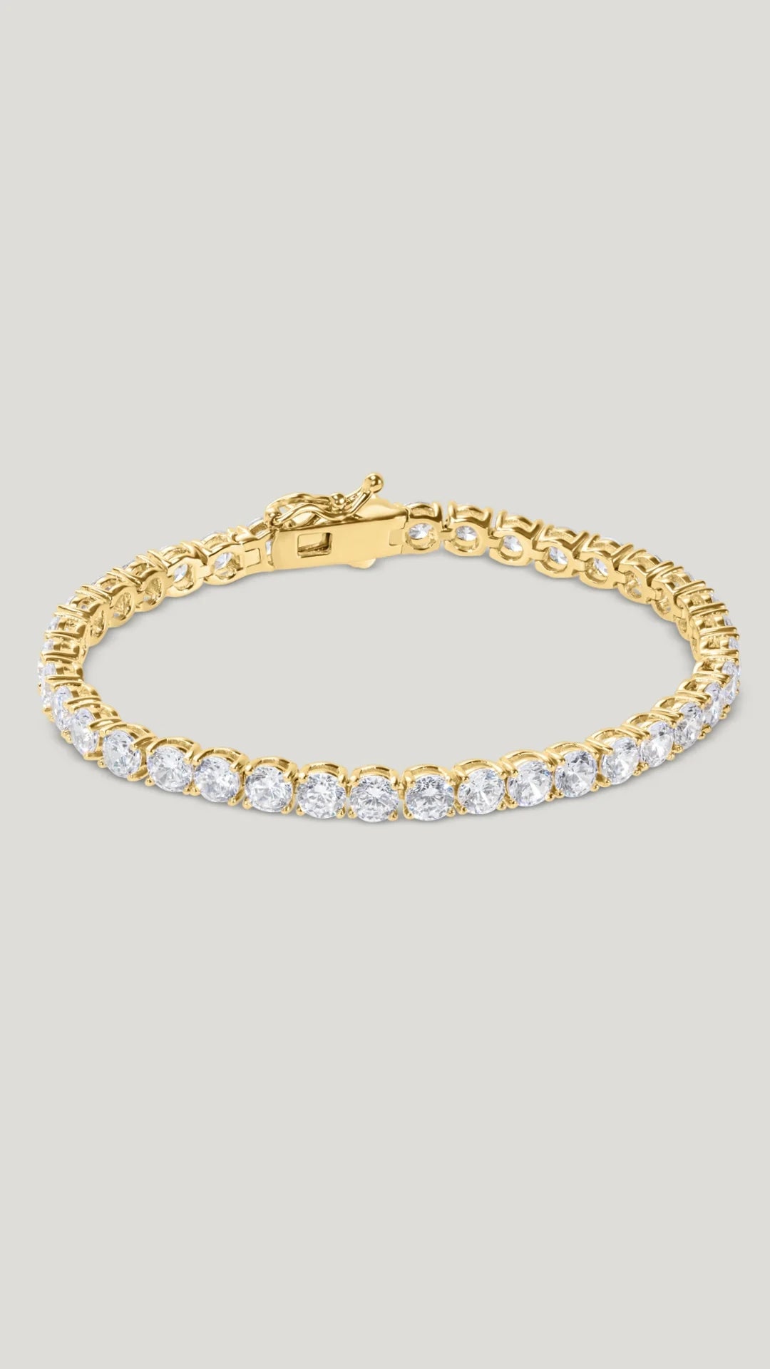 Designer Cuff Bracelets-5mm Tennis Bracelet Gold Plated