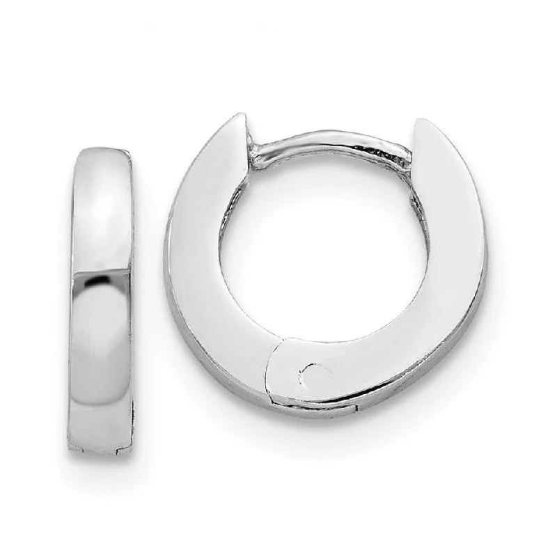 Cuff Style Earrings-14k White Gold Polished Hinged Hoop Earrings