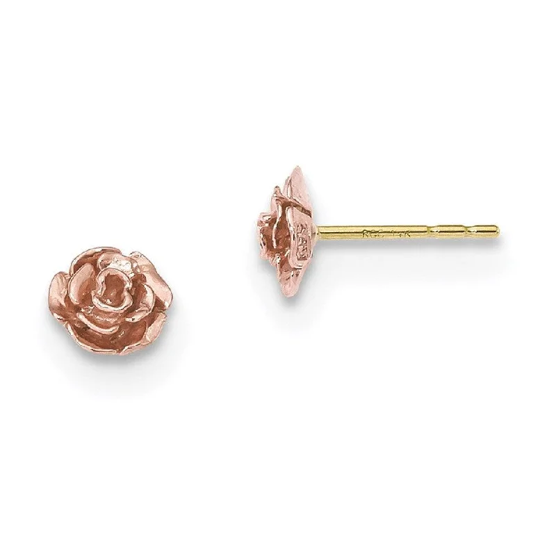 Luxury Stud Earrings-10k Tri-Color Black Hills Gold Rose Post Earrings