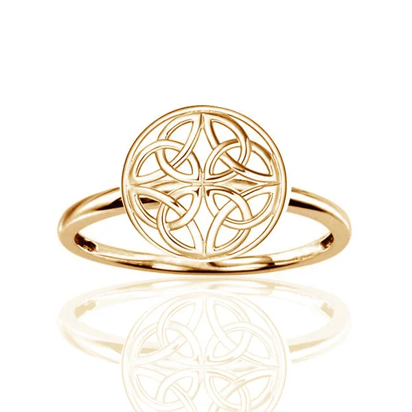 Retro Vintage Ring-Four Celtic Trinity Knot Signet Ring