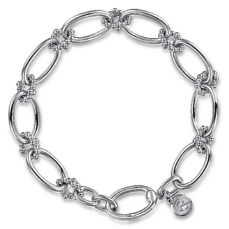 Luxury Tennis Bracelets-Gabriel & Co. Sterling Silver Bujukan Link Bracelet 7.5"