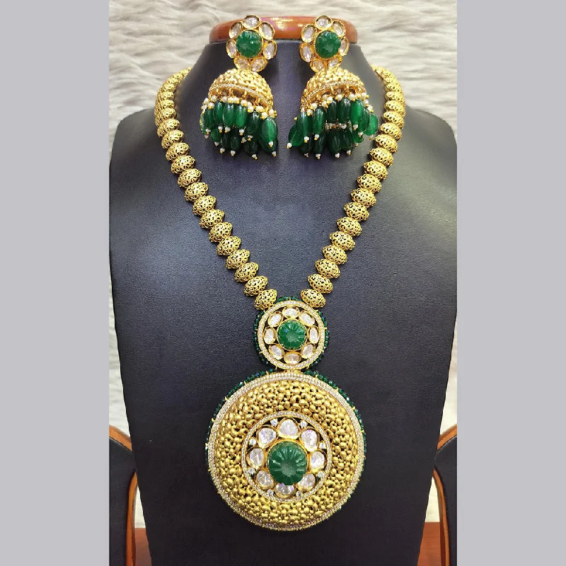 Sterling Silver Heart Necklace-Jain Jewellers Gold Plated  Kundan Long Necklace Set