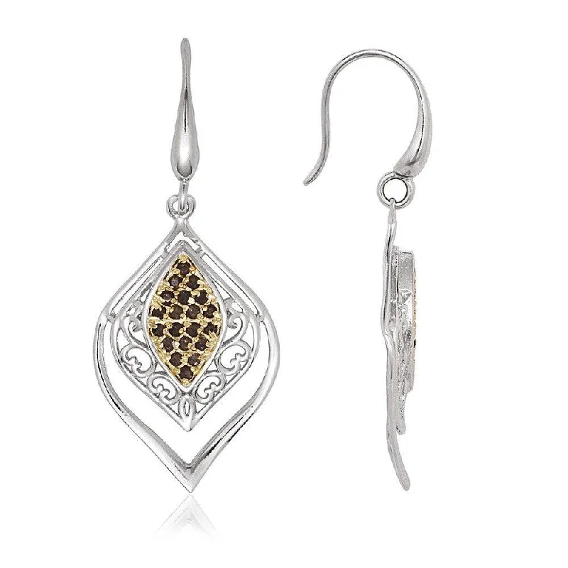 Chic Ear Cuffs-Sterling Silver Marquise Shaped Stones Earrings