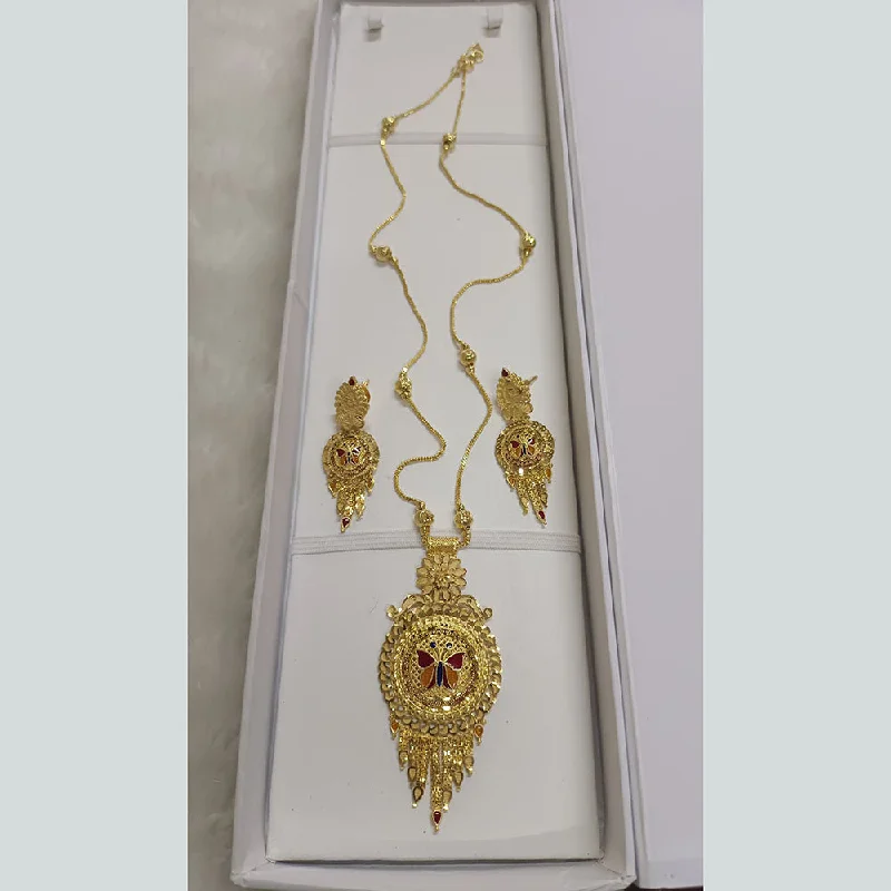 Silver and Gold Necklace-Pari Art Jewellery Forming Long Necklace Set