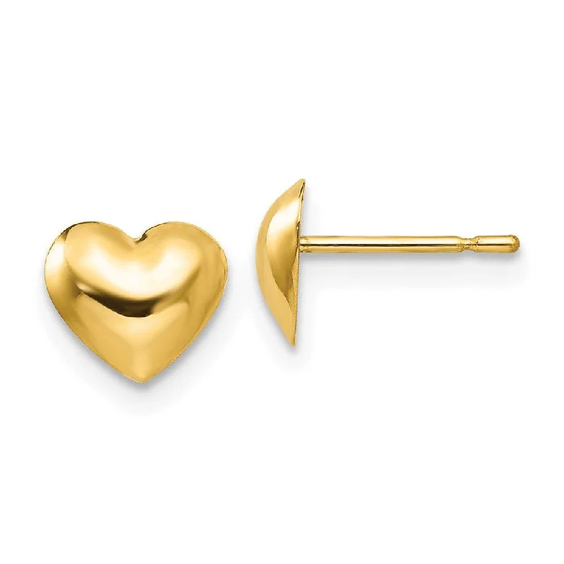 Hoop Earrings with Diamonds-Madi K Kid's 14k   Heart Post Earrings