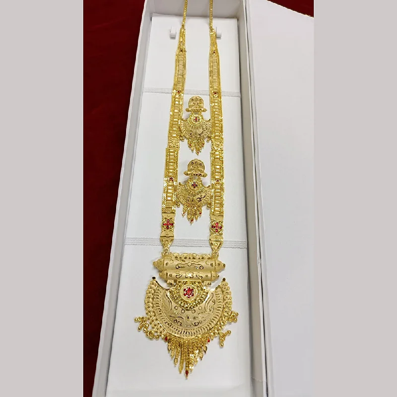 Crystal Pendant Necklace-Pari Art Jewellery Forming Long Necklace Set