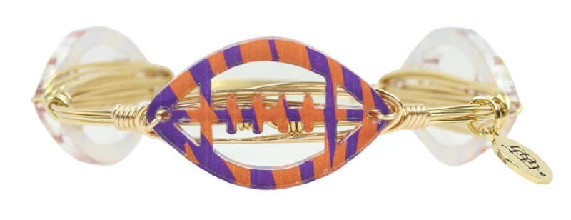 Set of 3 Bangles-The Acrylic Football Bangle Bracelet - Tiger Stripe