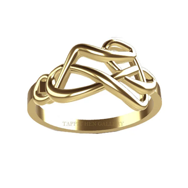 Custom Gold Name Ring-CELTIC ART NOUVEAU RING IN 9CT YELLOW GOLD