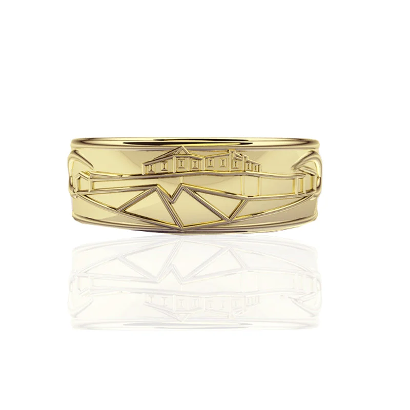 Gold Infinity Ring-Edinburgh Castle Wedding Ring