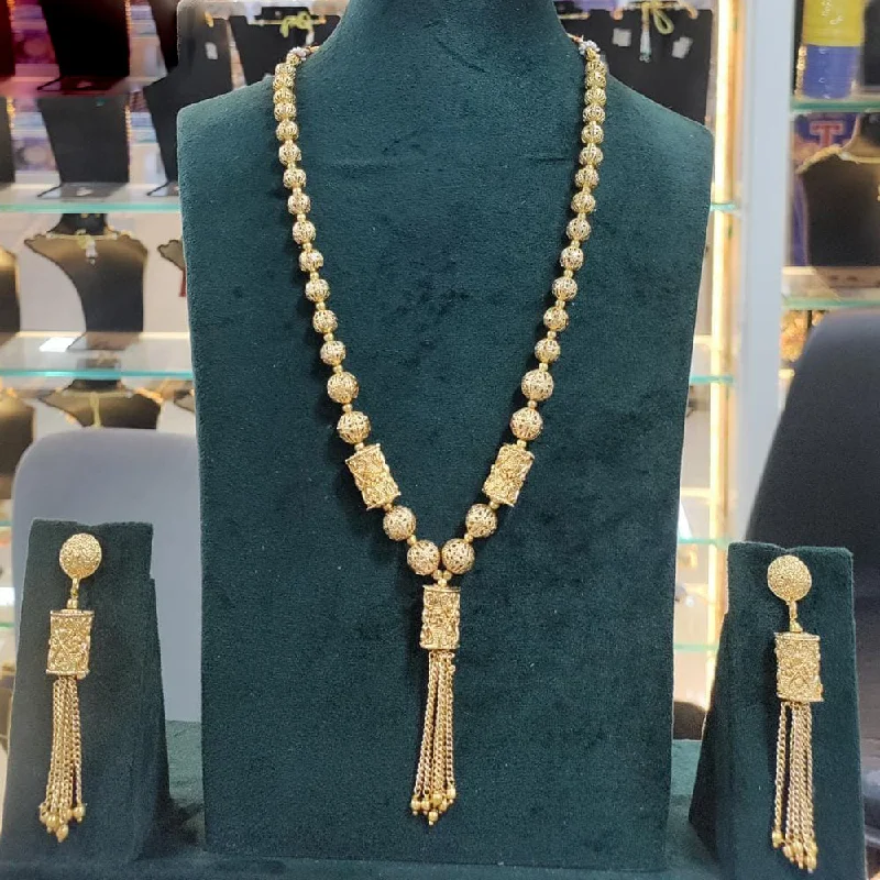 Classic Pearl Necklace-Sai Fashion Gold Plated Long Necklace Set