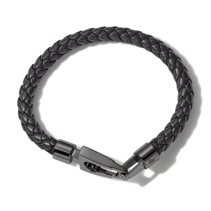 Stylish Men’s Bracelets-Bulova Leather Bracelet - Medium