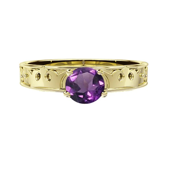 Cute Silver Ring for Women-ROYAL EDINBURGH LUCKENBOOTH AMETHYST RING