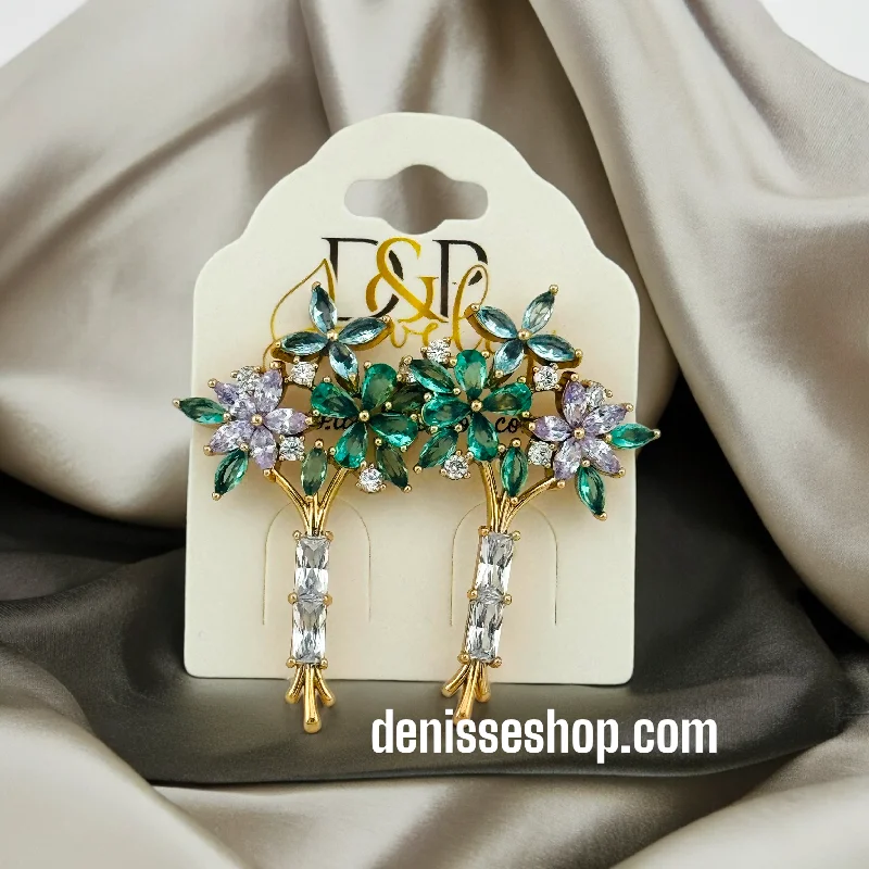 Chic Statement Earrings-14K FLOWER EARRINGS E487