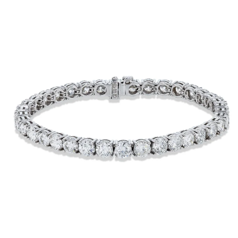 Gold Bangle Bracelets-Diamond White Gold Tennis Bracelet