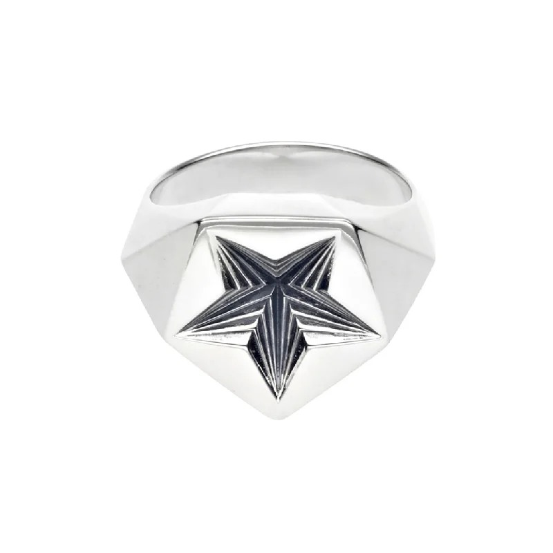 Infinity Love Ring-Arc Star Signet Ring - Silver