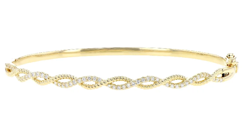 Personalized Men’s Bracelets-Twisted Diamond Bangle