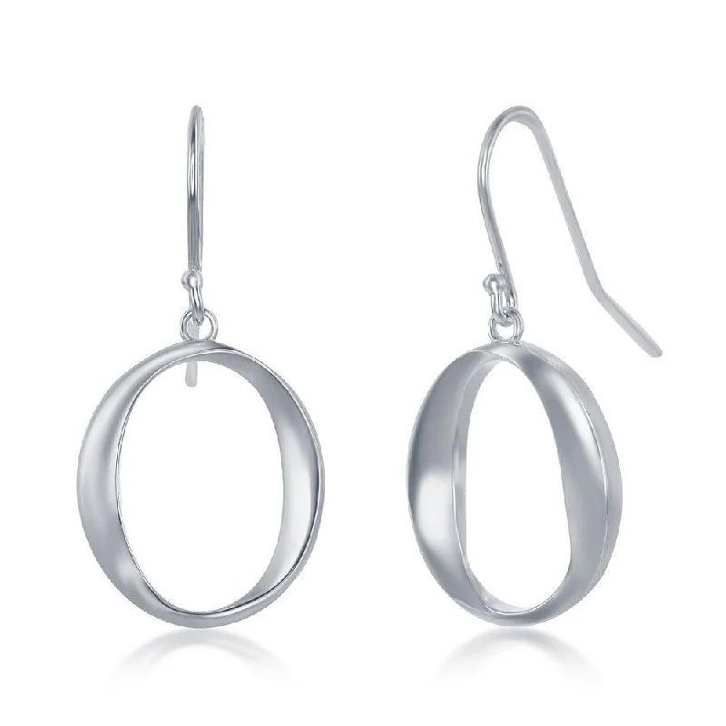 Chic Ear Cuffs-Sterling Silver O Dangling Earrings