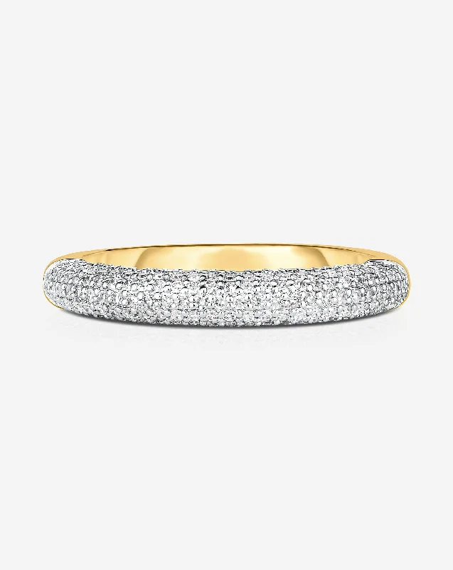 Designer Gold Ring-Petite Pavé Diamond Cloud Ring