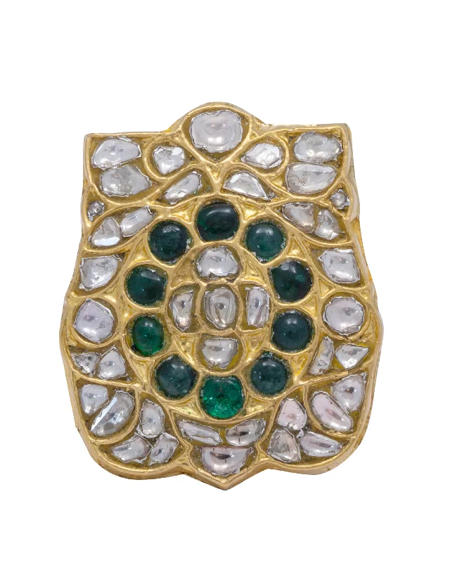 Designer Gold Ring-Siksha Polki Ring