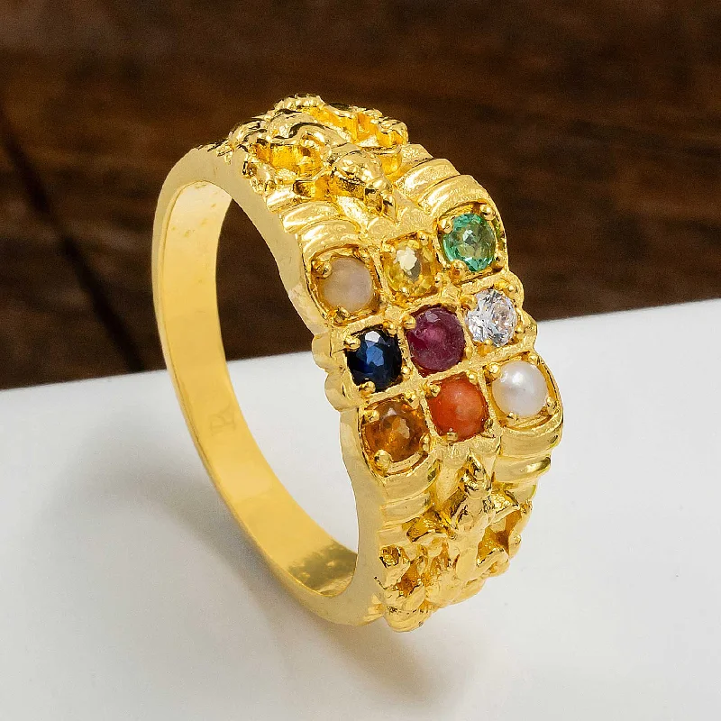 Gemstone Promise Ring-Navaratna Ring PRNNR3-054