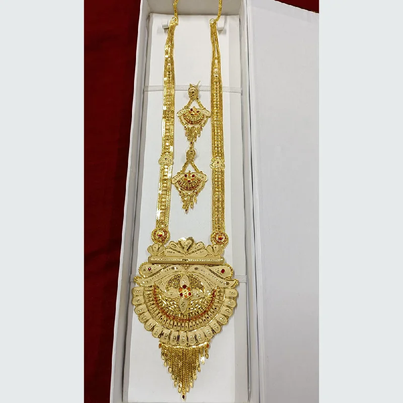 Chunky Gold Necklace-Pari Art Jewellery Forming Long Necklace Set