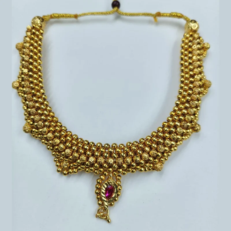 Crystal Bar Necklace-Manisha Jewellery Gold Plated Choker Necklace Set