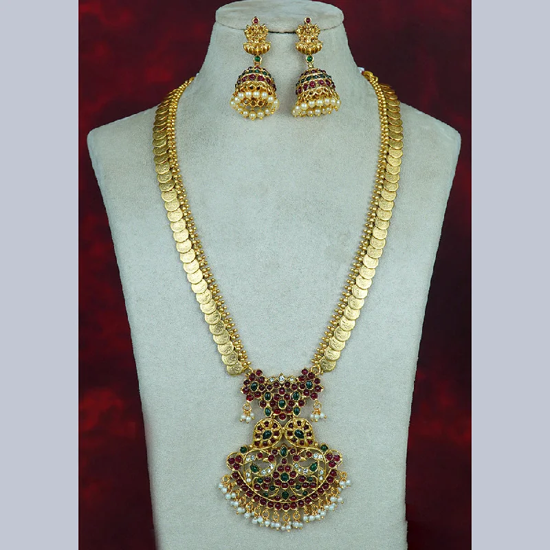 Modern Pendant Necklace-Diksha Collection Gold Plated Long Necklace Set