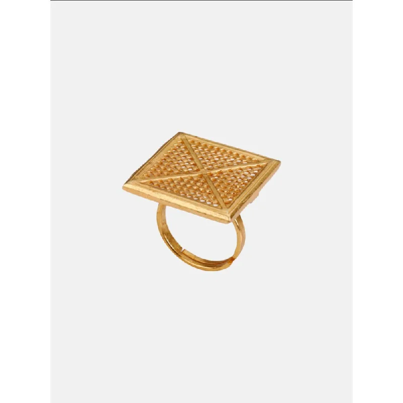 Classic Gold Ring-ROMA NARSINGHANI Mesh Ring