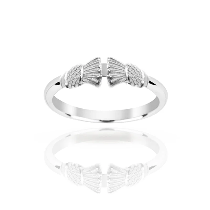 Wedding Engagement Ring Set-Traditional Edinburgh Scottish Thistle Torque Ring