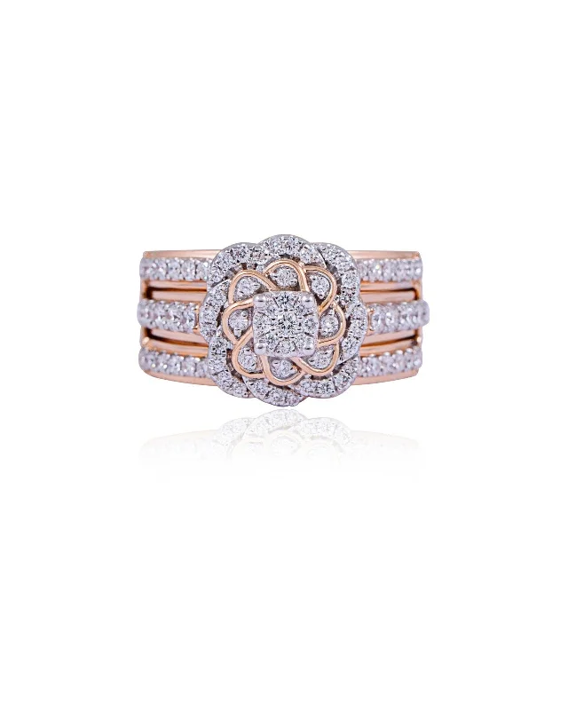 Rose Gold Wedding Band-Diamond Ring