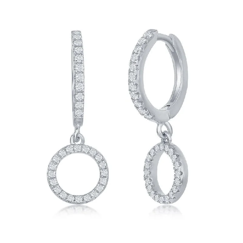 Large Hoop Earrings-Sterling Silver Small Huggie Hoop Circle Earrings