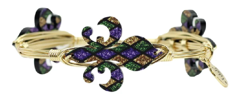 Fashion Bangles for Women-The Fleur De Lis Bangle Bracelet - Diamond