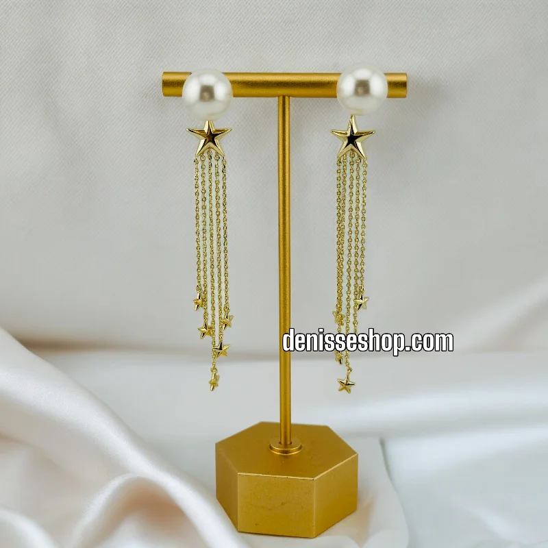 Artistic Wire Earrings-14K PEARL EARRINGS E525